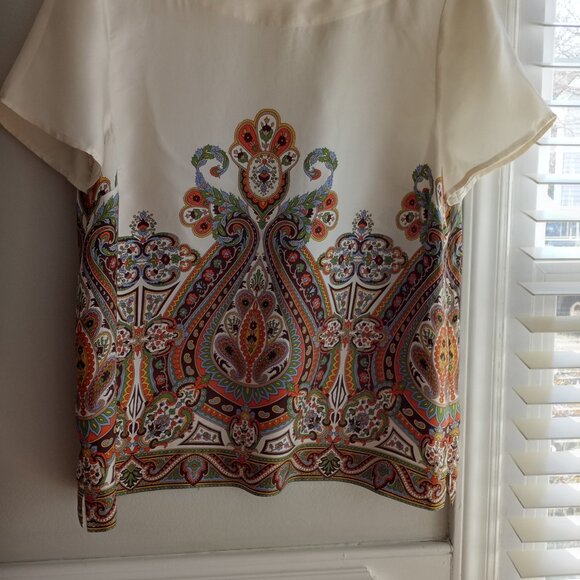 'Talbots' Short Sleeve Blouse Size 14 100%Silk EUC - Picture 9 of 15